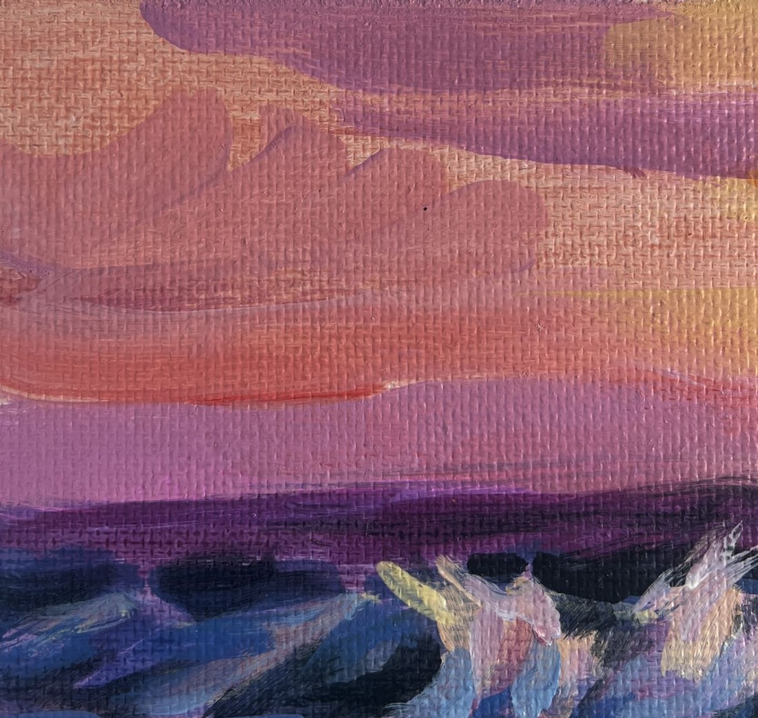 Acrylic painting Pink sunset at sea Mykhailo Patskan - 6