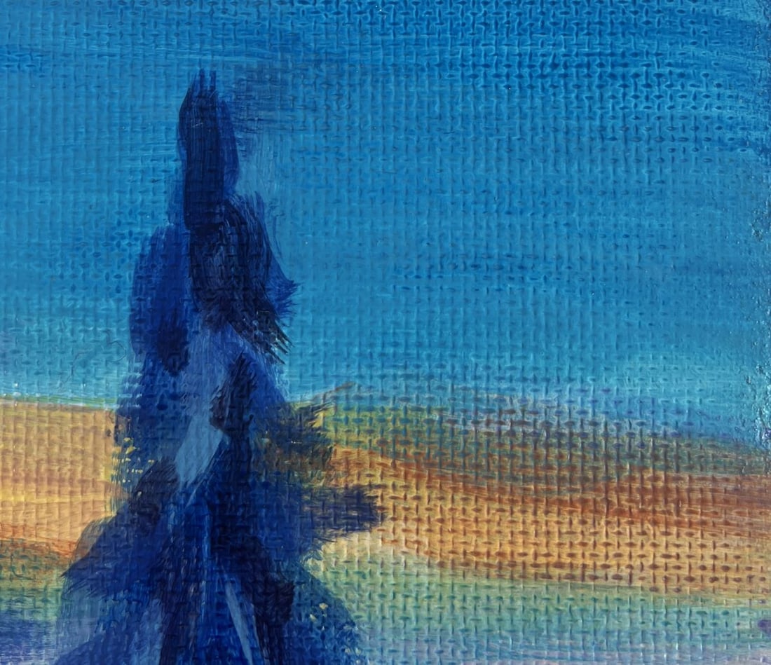 Acrylic painting Sunset over the winter forest Mykhailo Patskan - 4