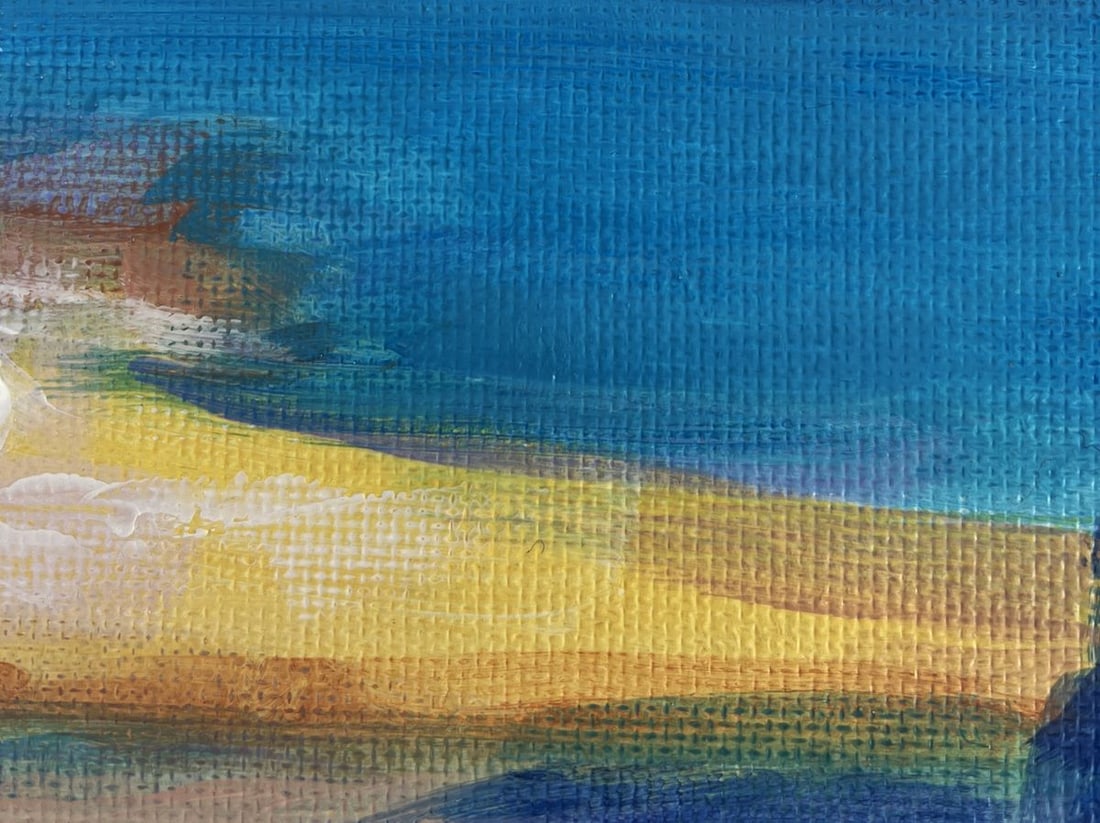 Acrylic painting Sunset over the winter forest Mykhailo Patskan - 5
