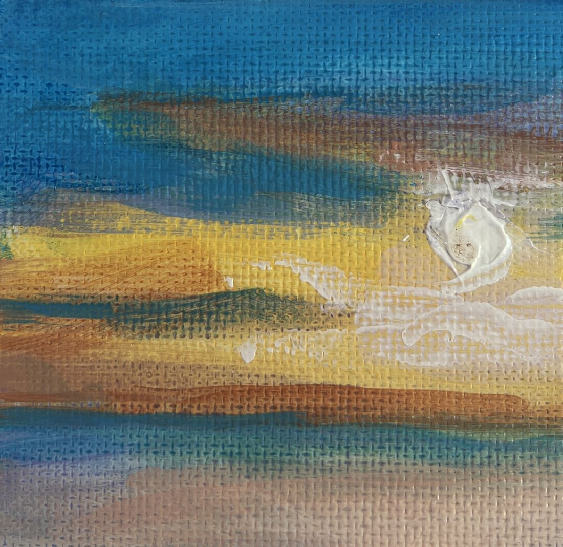 Acrylic painting Sunset over the winter forest Mykhailo Patskan - 6