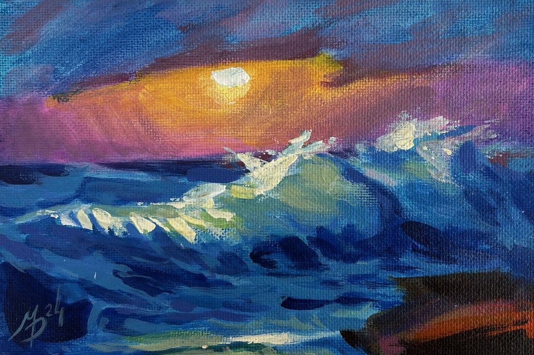 Acrylic painting Breathtaking views of the sea Mykhailo Patskan - 3