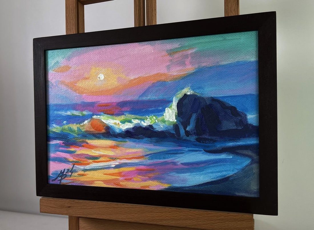 Acrylic painting Tenderness of pink sunset Mykhailo Patskan - 2