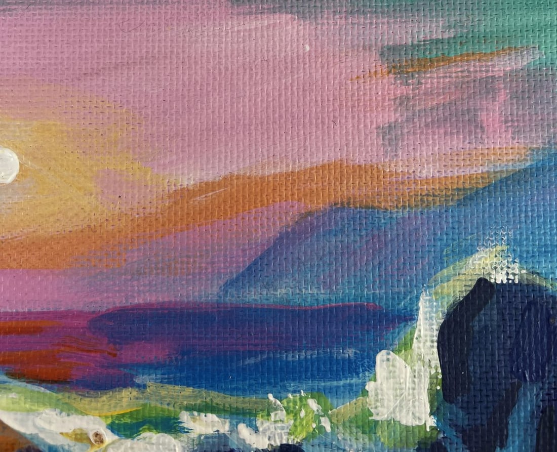 Acrylic painting Tenderness of pink sunset Mykhailo Patskan - 5