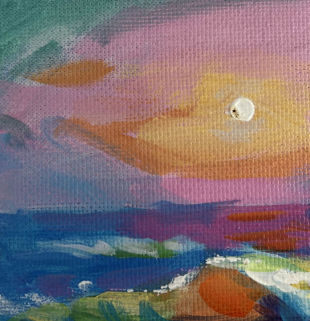 Acrylic painting Tenderness of pink sunset Mykhailo Patskan - 6