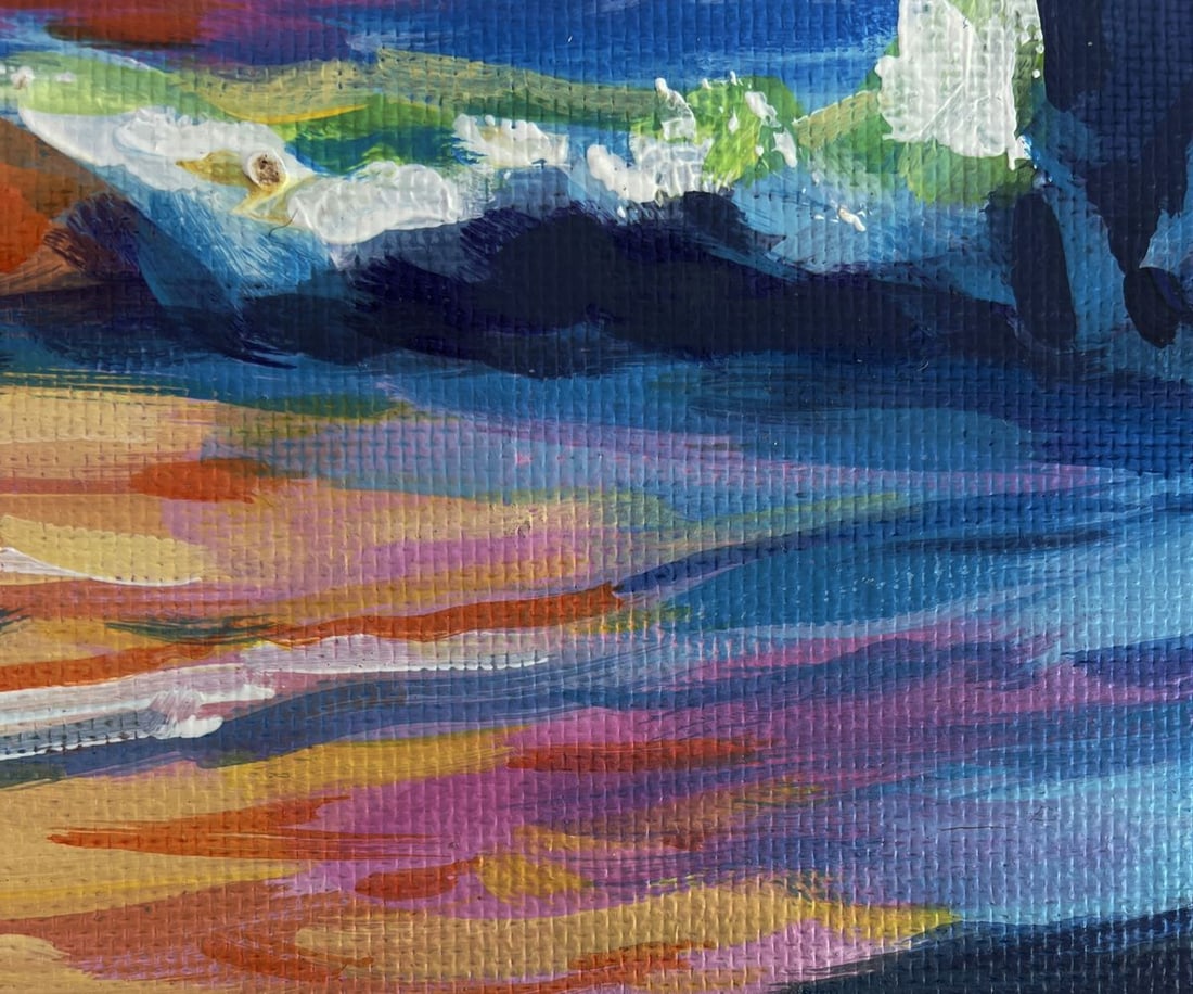 Acrylic painting Tenderness of pink sunset Mykhailo Patskan - 7