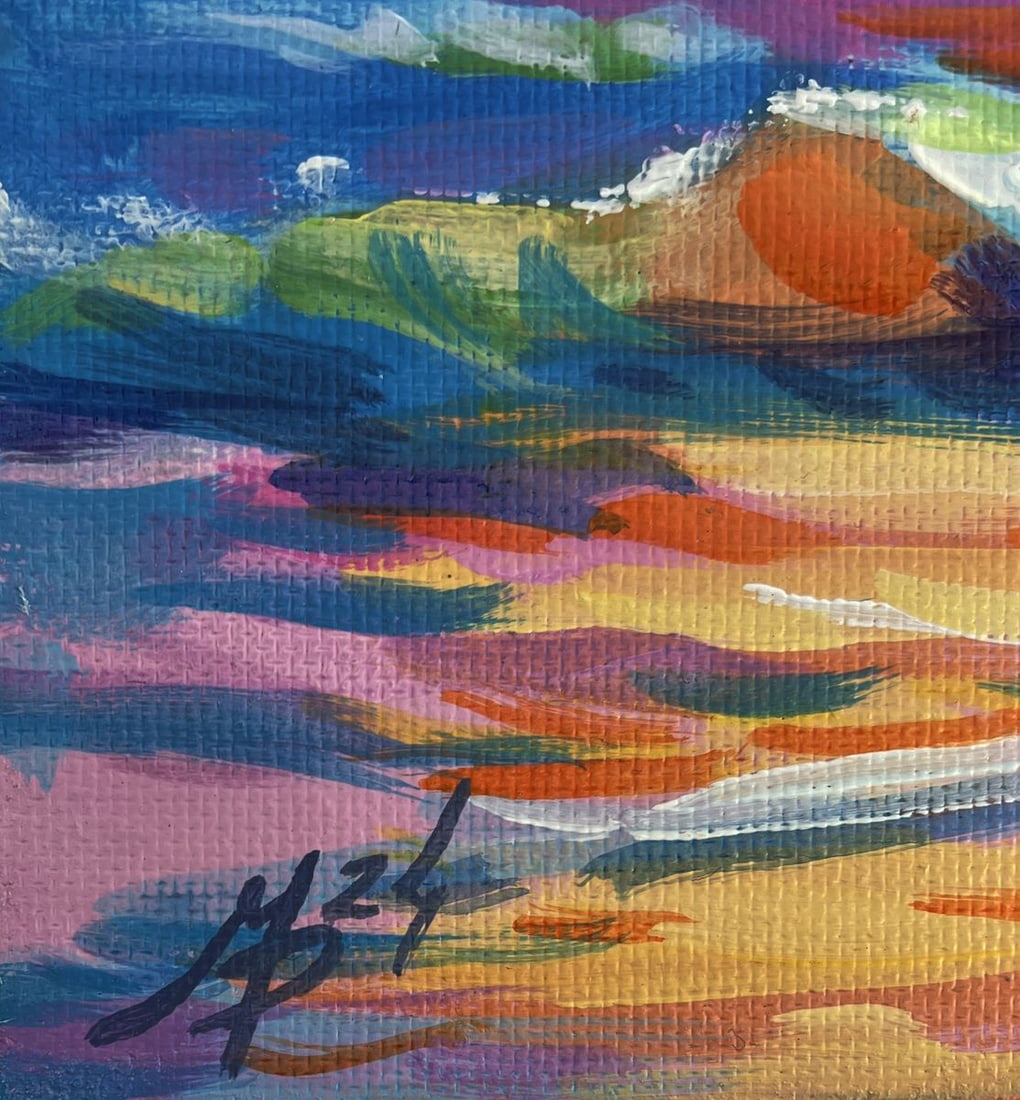 Acrylic painting Tenderness of pink sunset Mykhailo Patskan - 9