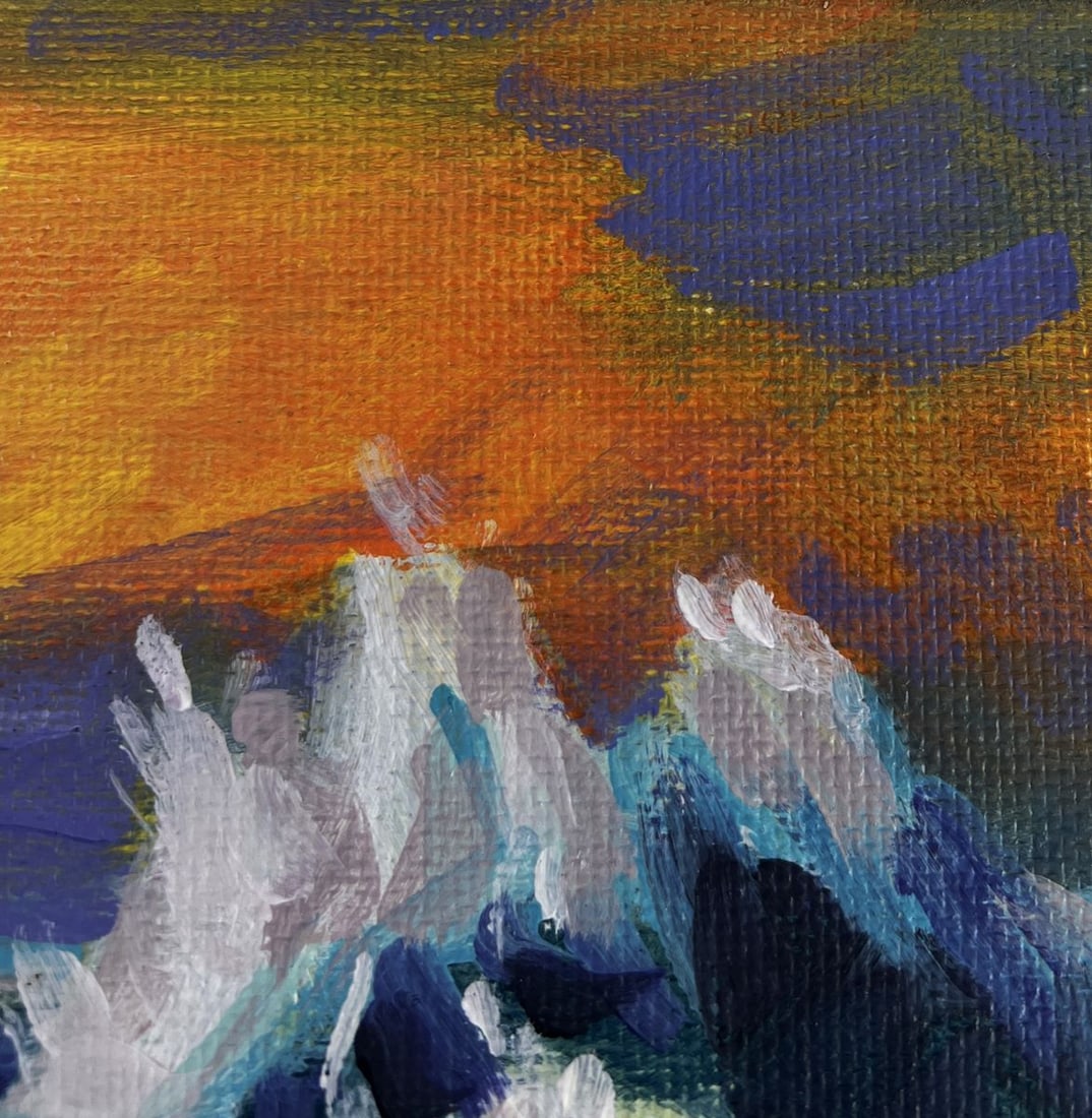 Acrylic painting Golden Sea Route into the Sunset Mykhailo Patskan - 4
