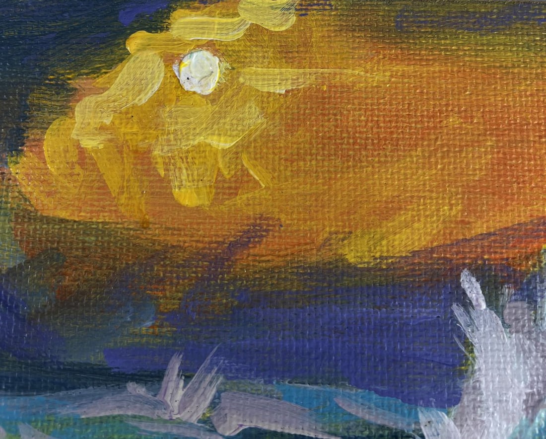 Acrylic painting Golden Sea Route into the Sunset Mykhailo Patskan - 5