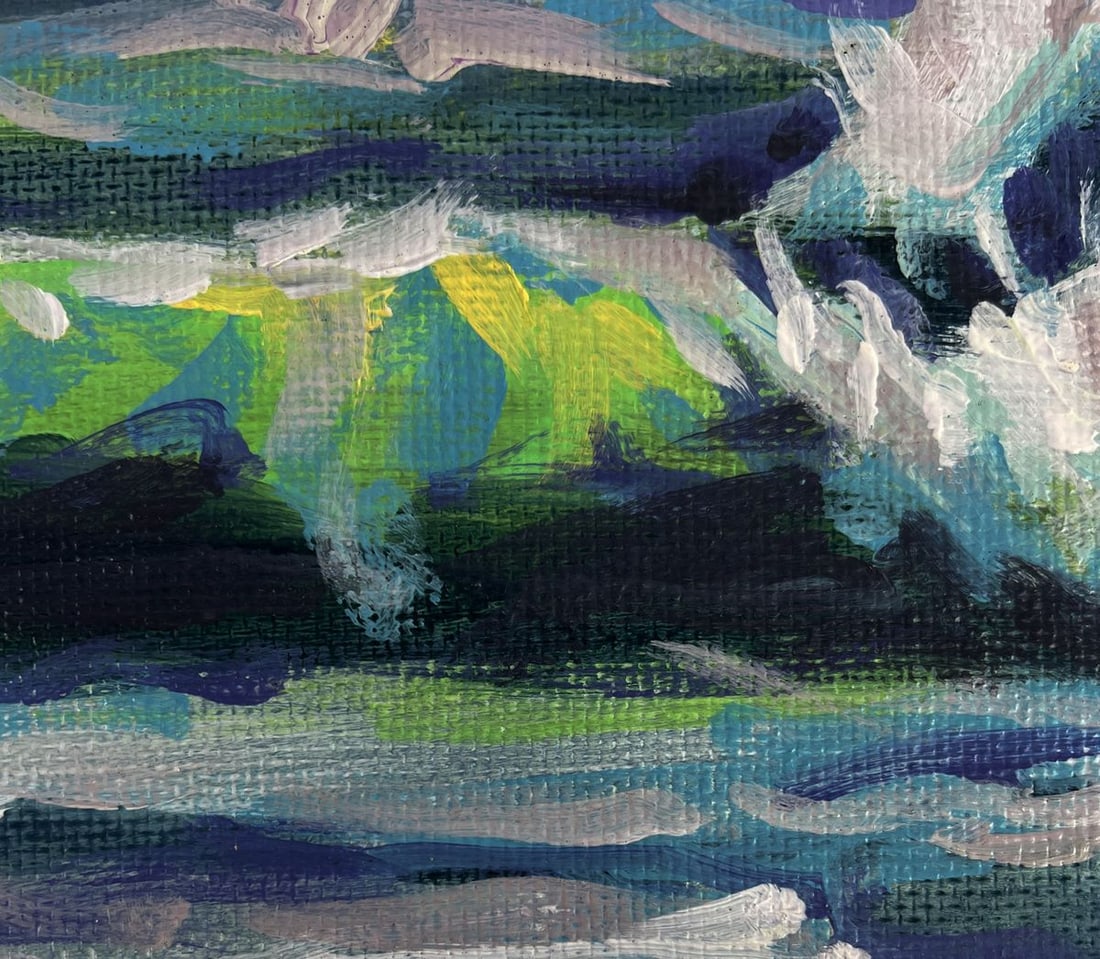 Acrylic painting Golden Sea Route into the Sunset Mykhailo Patskan - 8