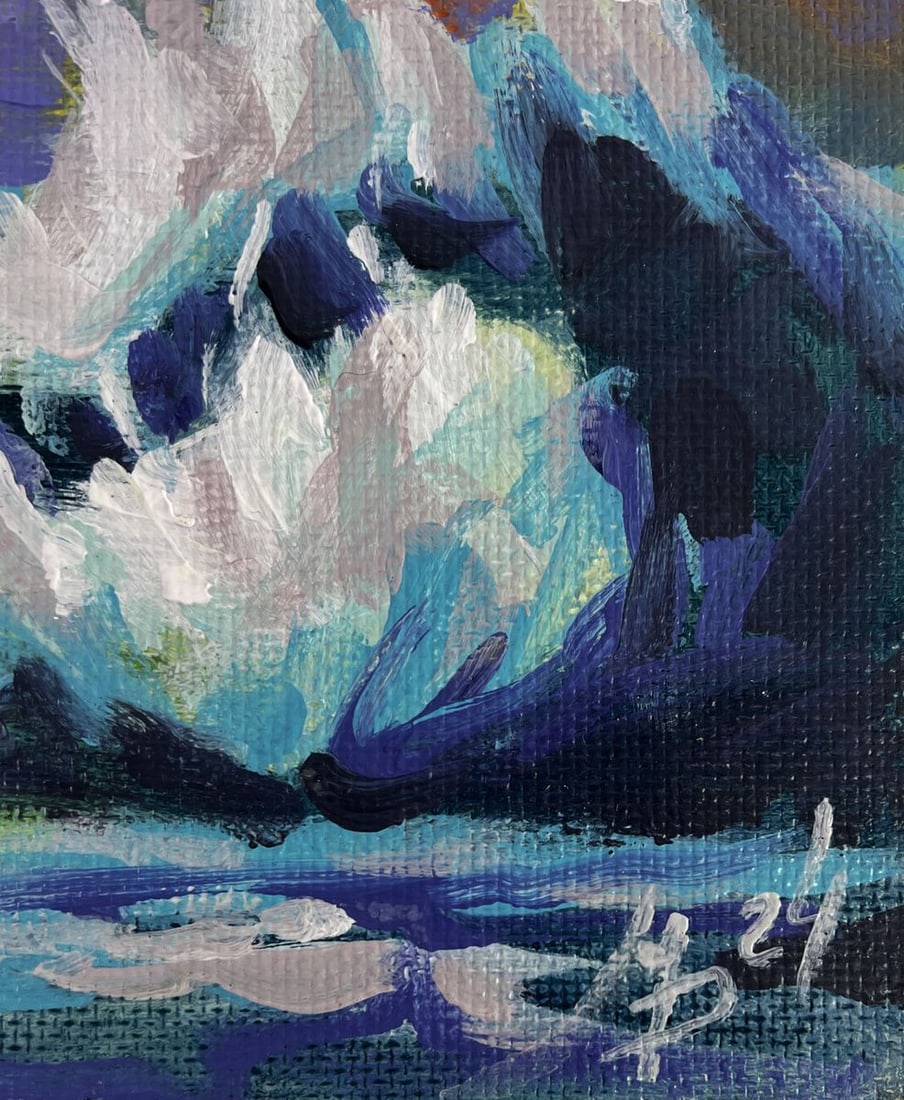 Acrylic painting Golden Sea Route into the Sunset Mykhailo Patskan - 9