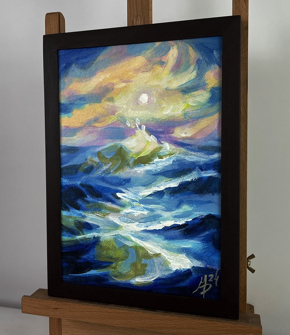 Acrylic painting Sunset behind the clouds Mykhailo Patskan - 2