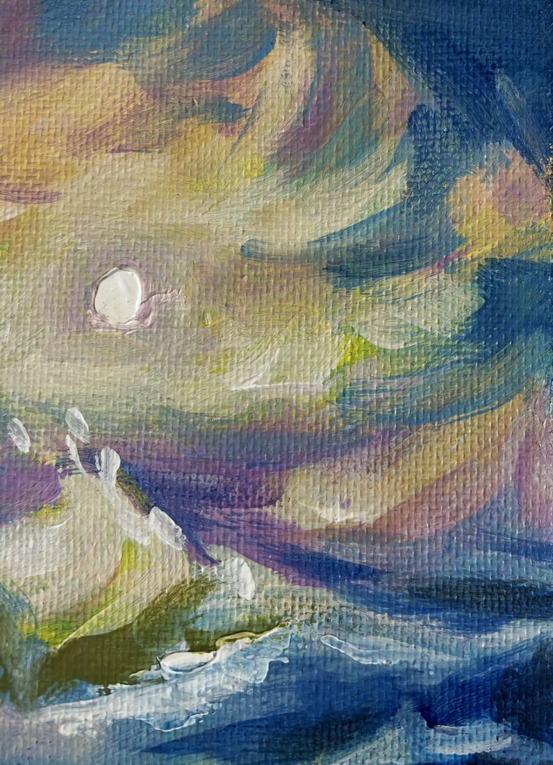 Acrylic painting Sunset behind the clouds Mykhailo Patskan - 4