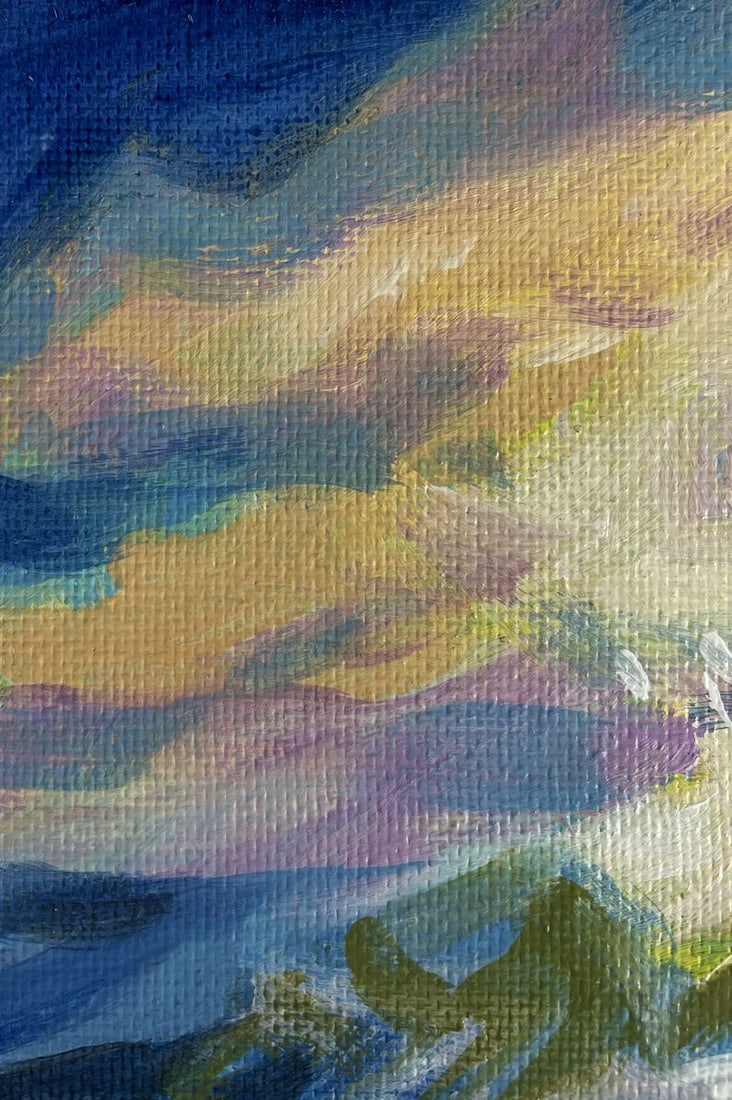 Acrylic painting Sunset behind the clouds Mykhailo Patskan - 5