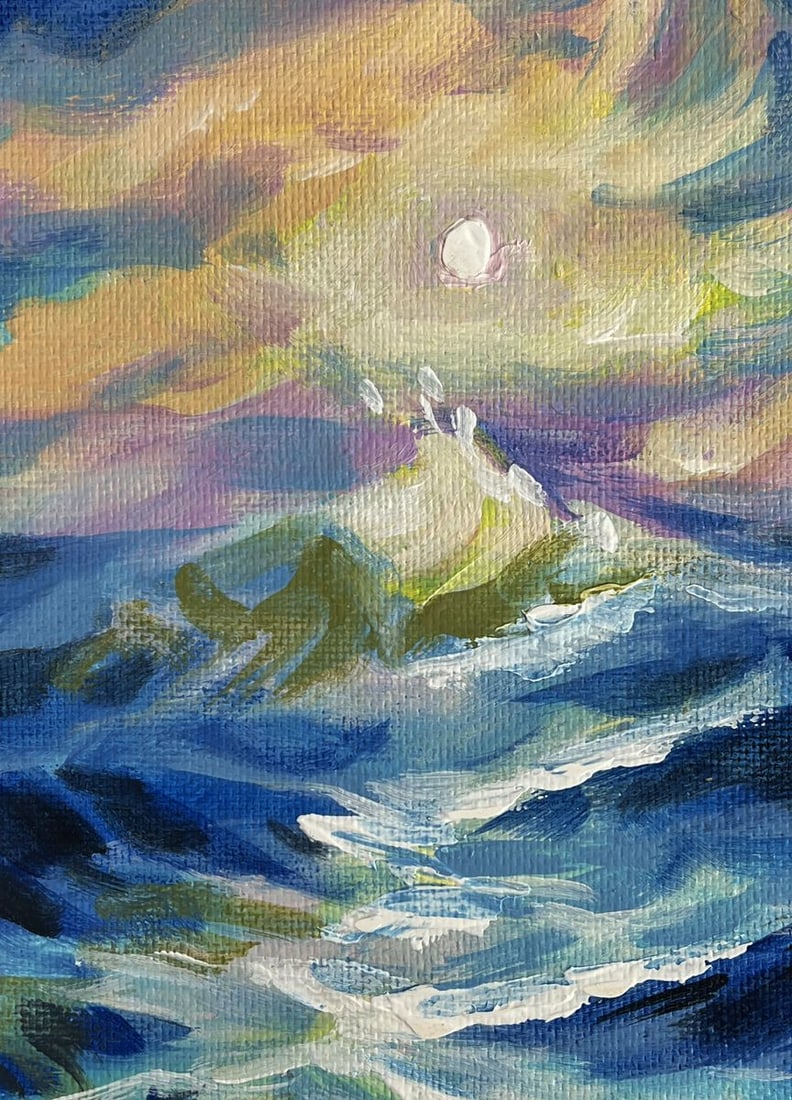 Acrylic painting Sunset behind the clouds Mykhailo Patskan - 8