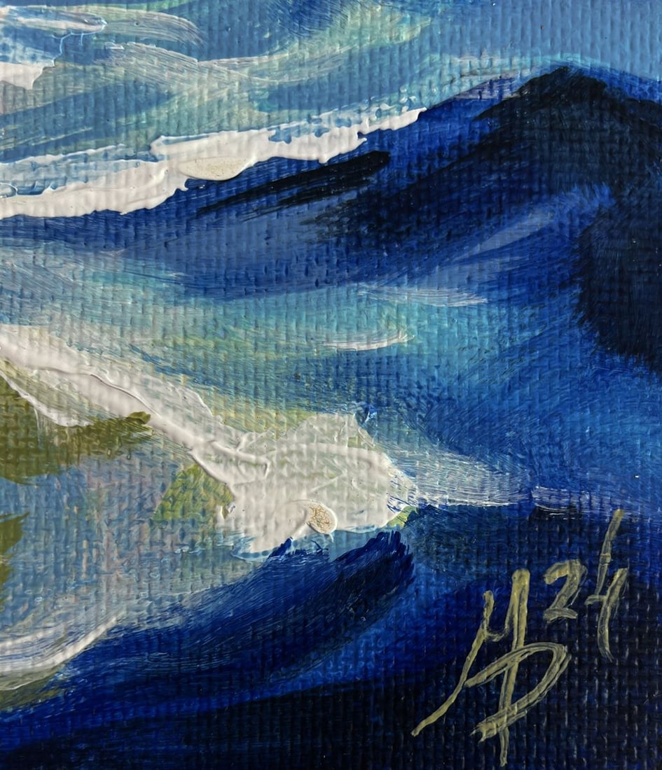 Acrylic painting Sunset behind the clouds Mykhailo Patskan - 9