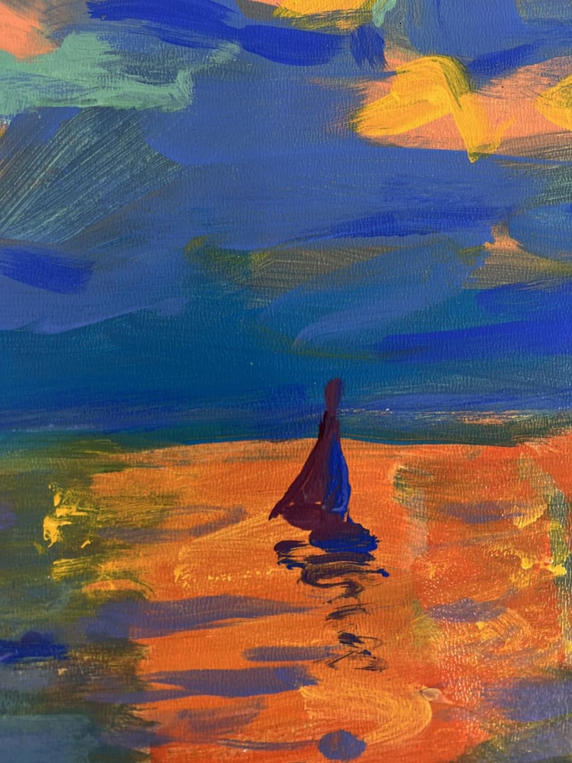 Acrylic painting Romantic sea sunset Mykhailo Patskan - 6