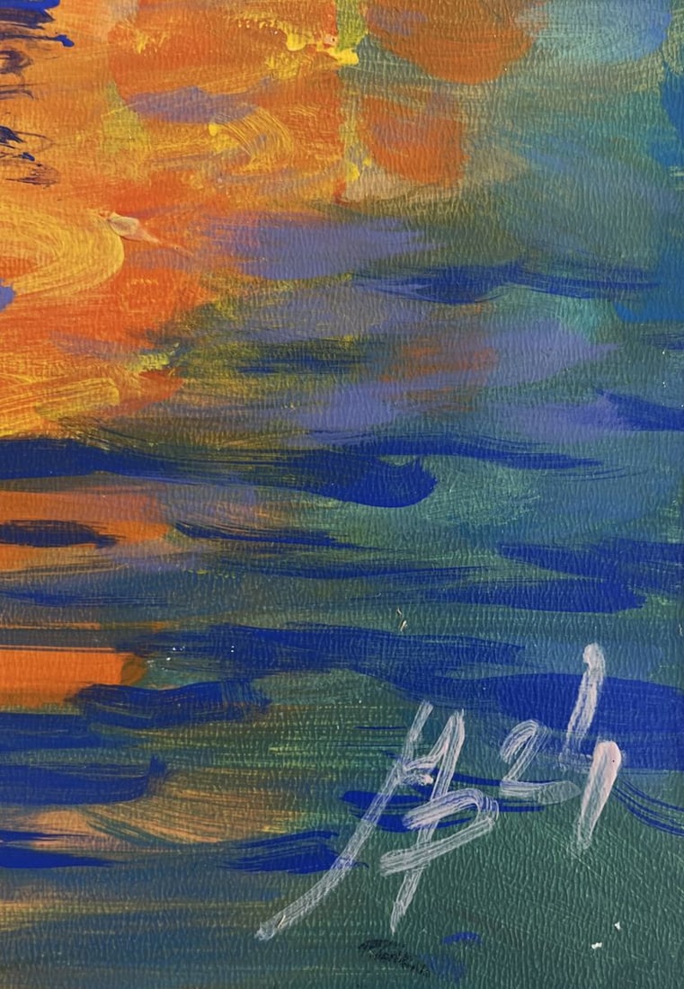 Acrylic painting Romantic sea sunset Mykhailo Patskan - 9