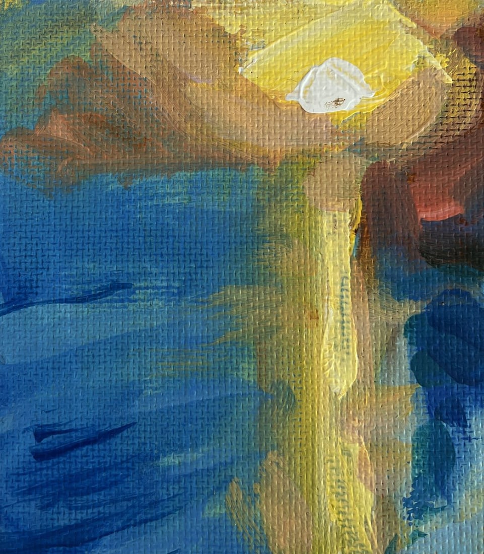 Acrylic painting Yellow sunset at sea Mykhailo Patskan - 5