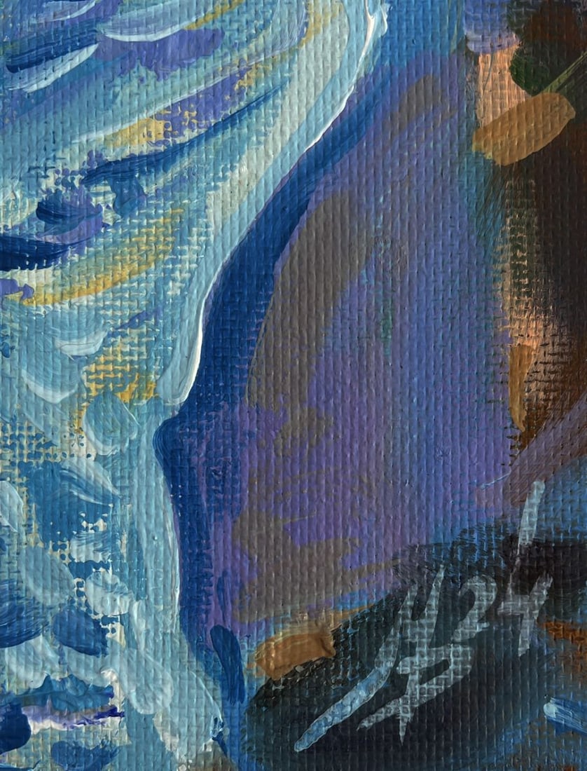 Acrylic painting Yellow sunset at sea Mykhailo Patskan - 9