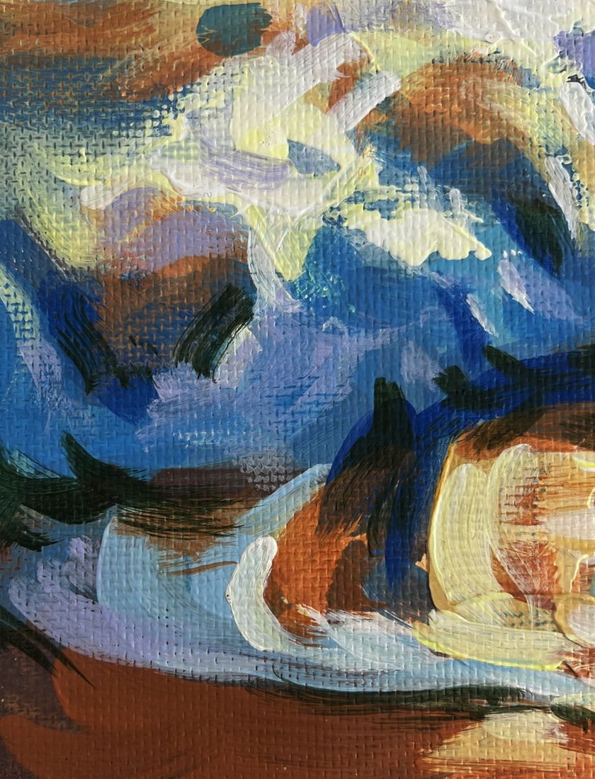Acrylic painting Fiery sun above the horizon Mykhailo Patskan - 7