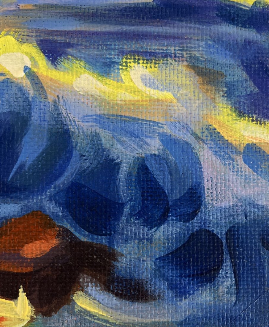 Acrylic painting Romantic sunset with sea waves Mykhailo Patskan - 8