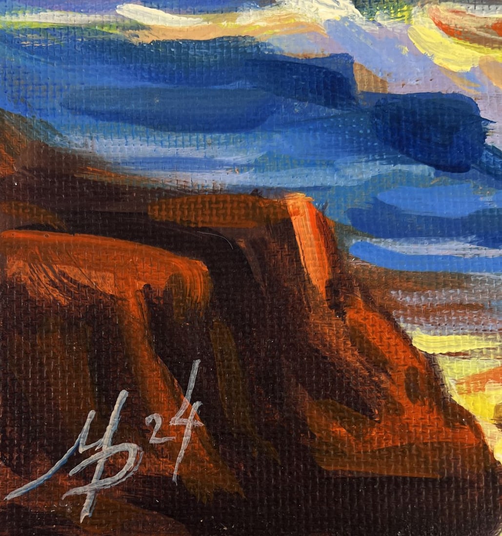 Acrylic painting Romantic sunset with sea waves Mykhailo Patskan - 9