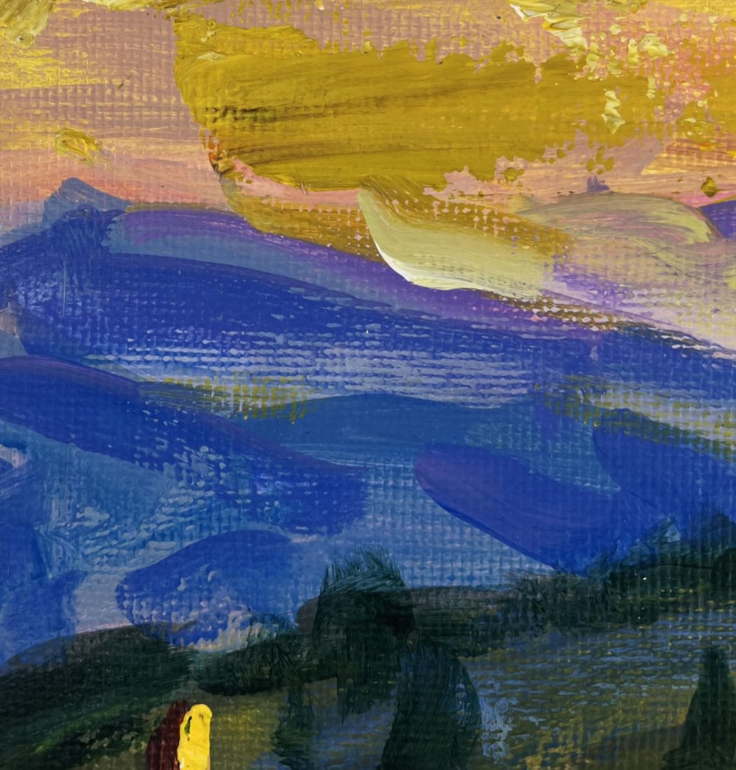 Acrylic painting Mountain path and sunset Mykhailo Patskan - 6