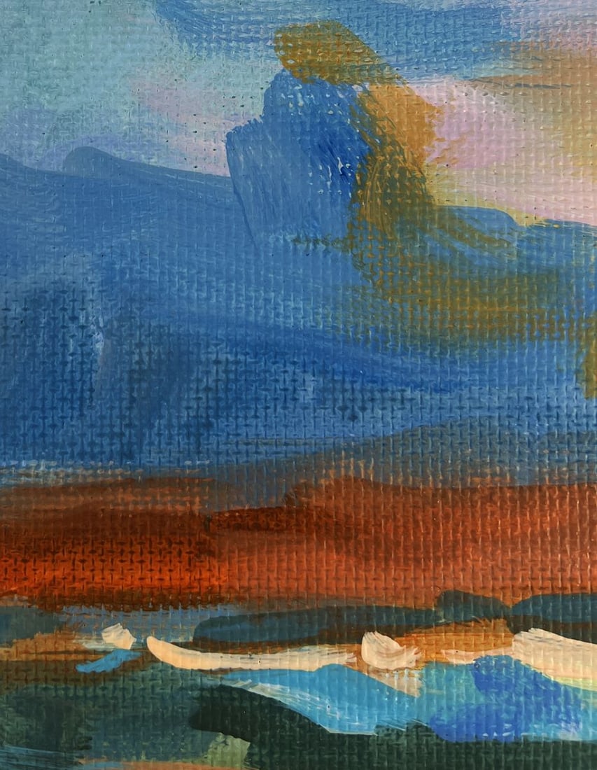 Acrylic painting Yellow sunset at sea Mykhailo Patskan - 6