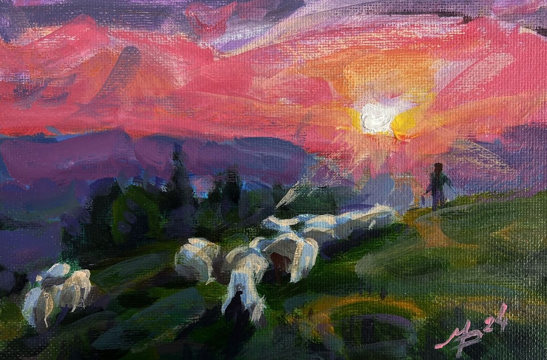 Acrylic painting Summer morning Mykhailo Patskan - 3