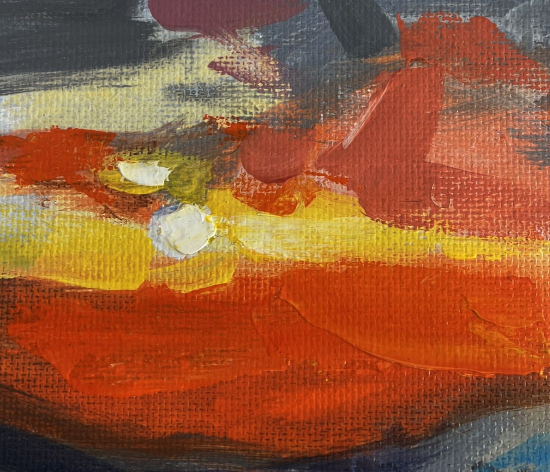 Acrylic painting Crimson winter evening Mykhailo Patskan - 4
