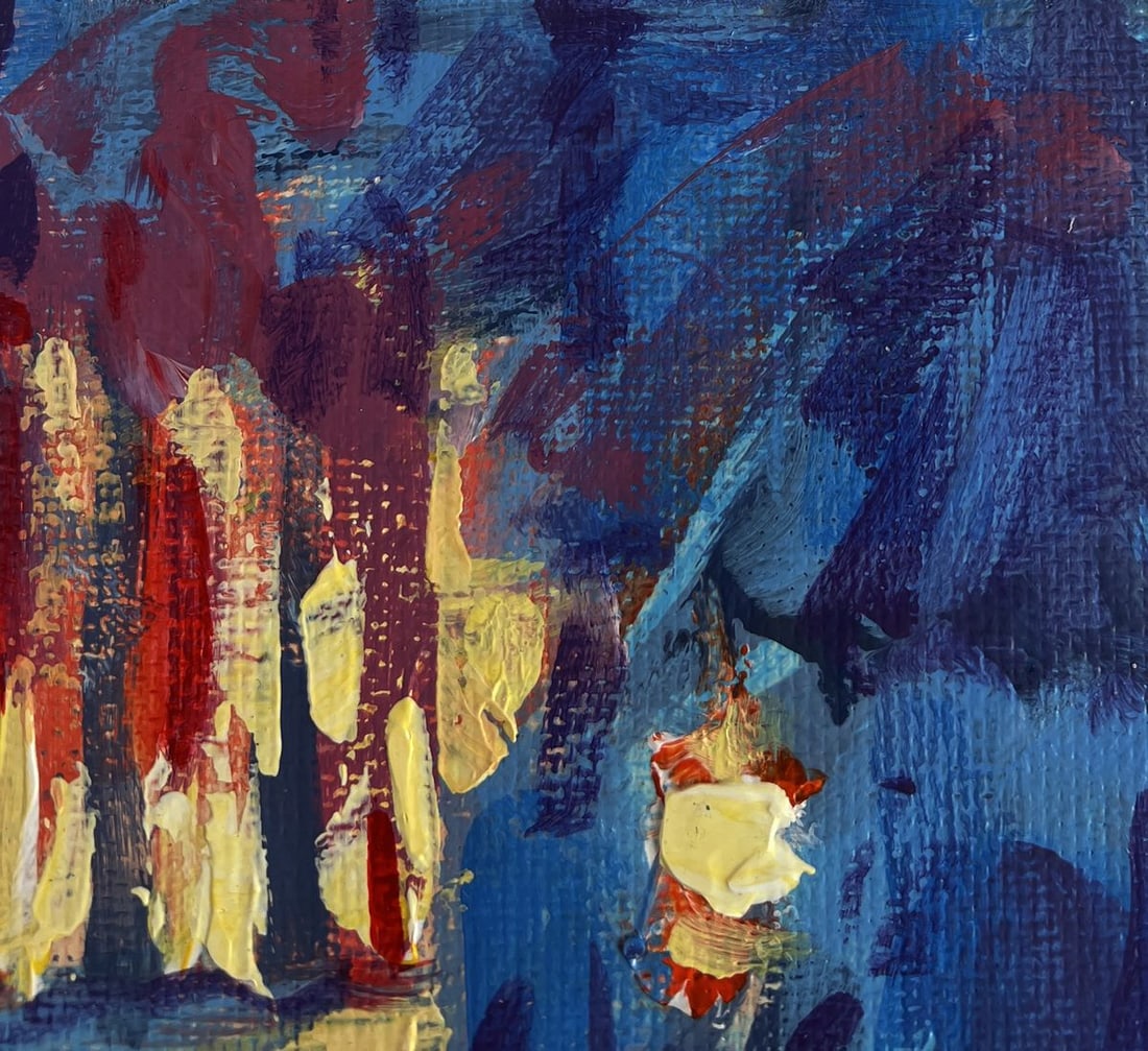 Acrylic painting Rays of sun in the winter forest Mykhailo Patskan - 4