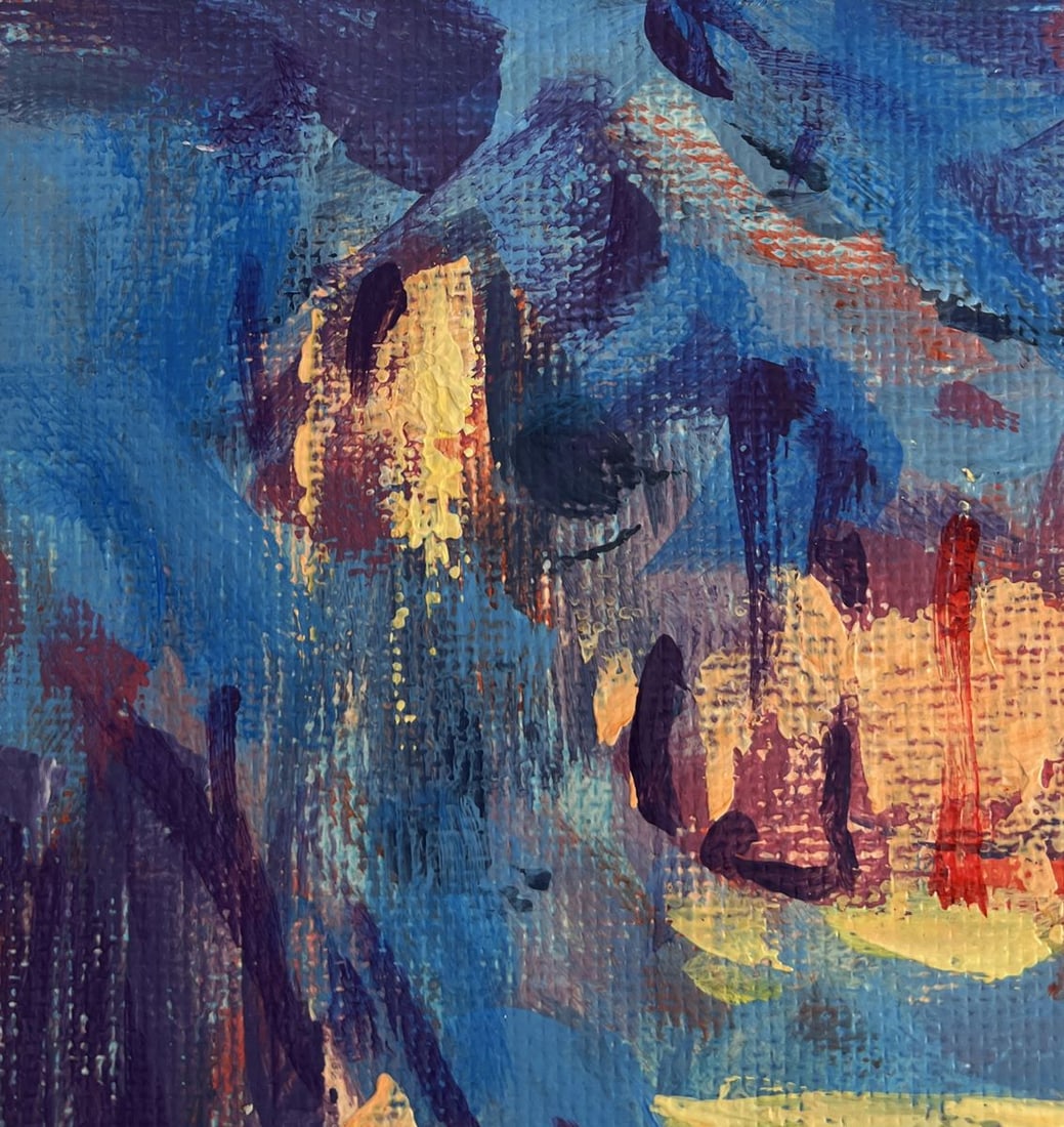 Acrylic painting Rays of sun in the winter forest Mykhailo Patskan - 6