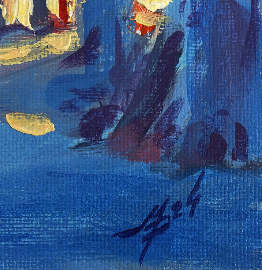 Acrylic painting Rays of sun in the winter forest Mykhailo Patskan - 9