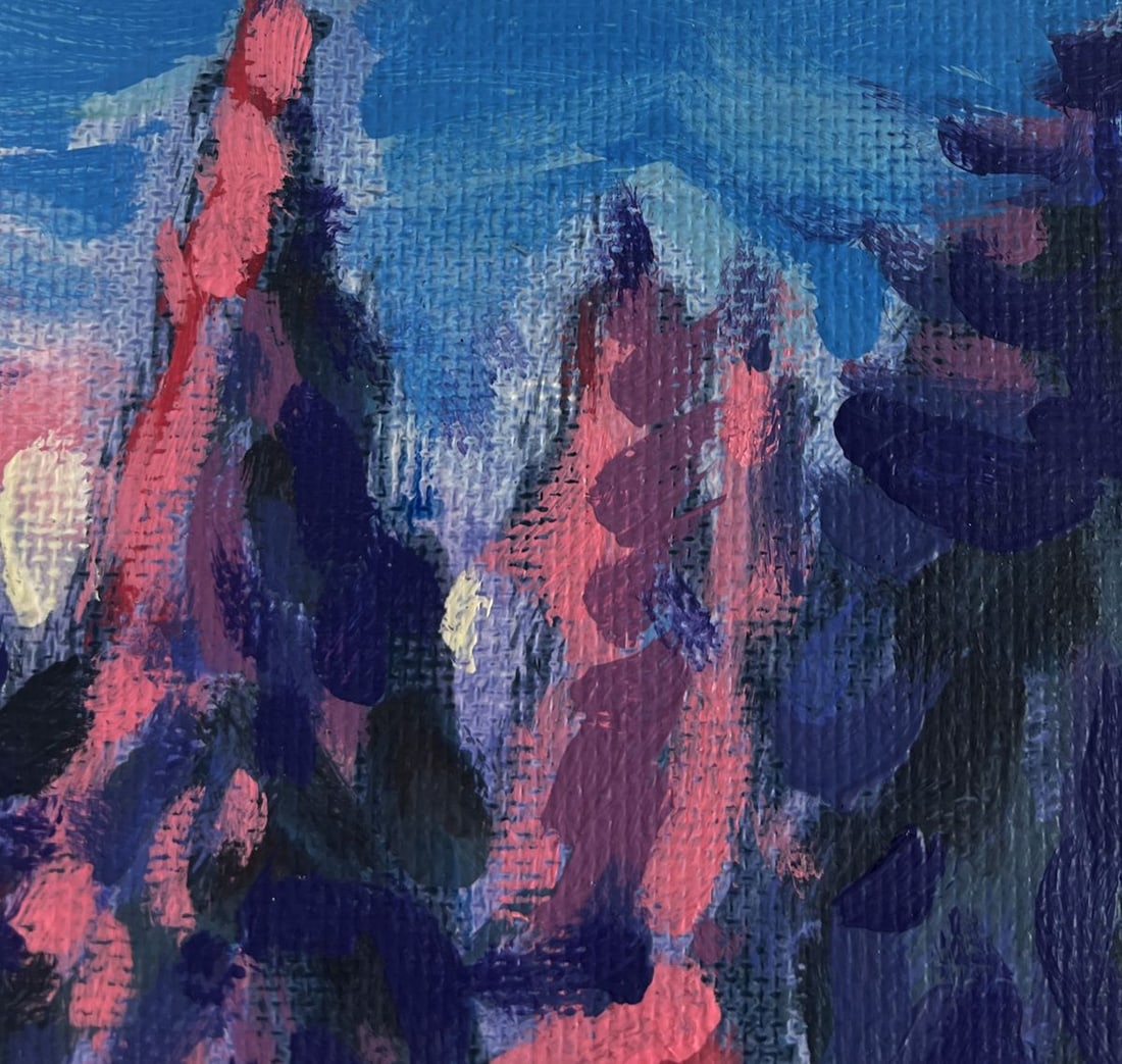 Acrylic painting Pink winter sunset Mykhailo Patskan - 4