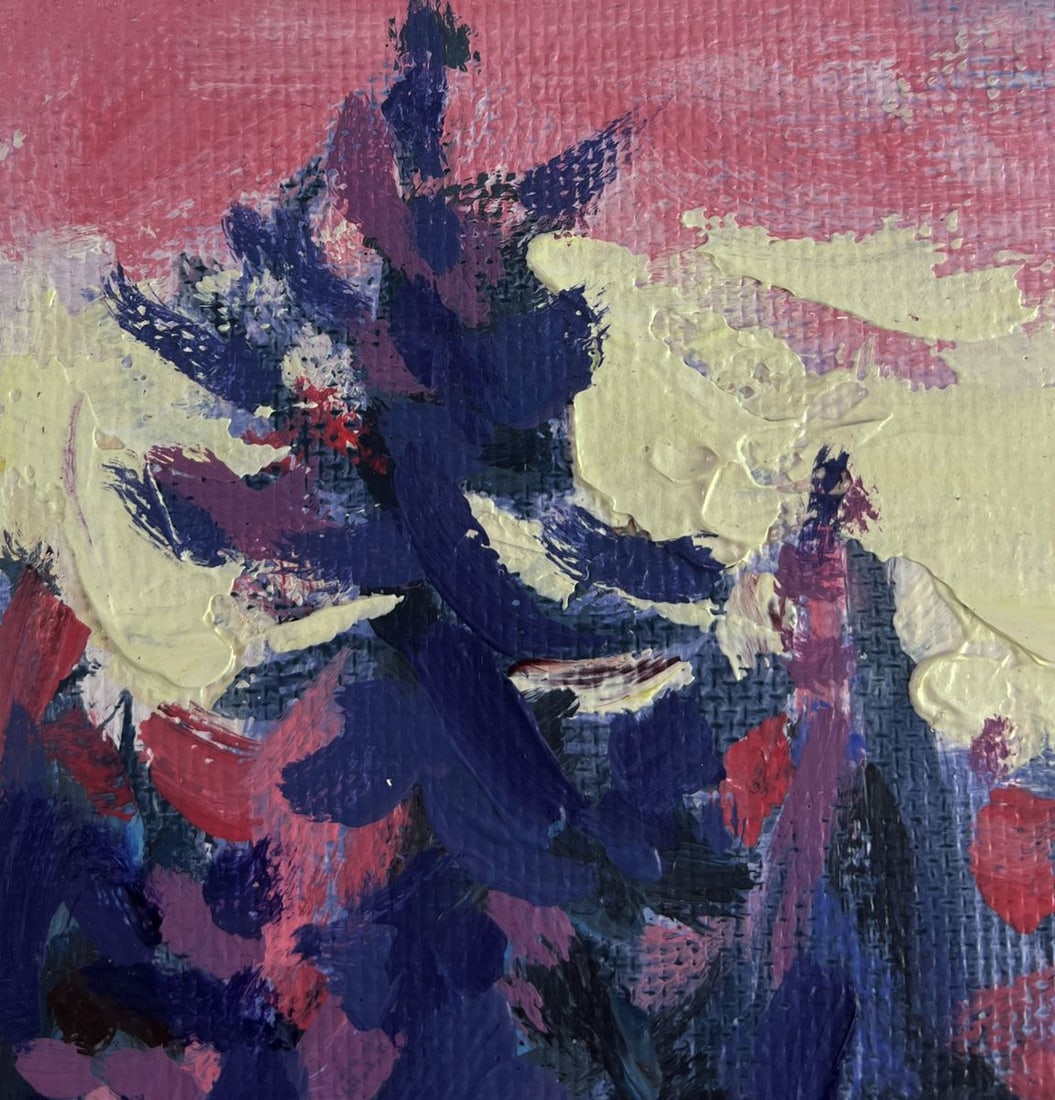 Acrylic painting Pink winter sunset Mykhailo Patskan - 6