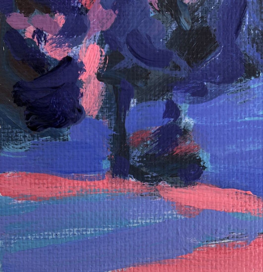 Acrylic painting Pink winter sunset Mykhailo Patskan - 7