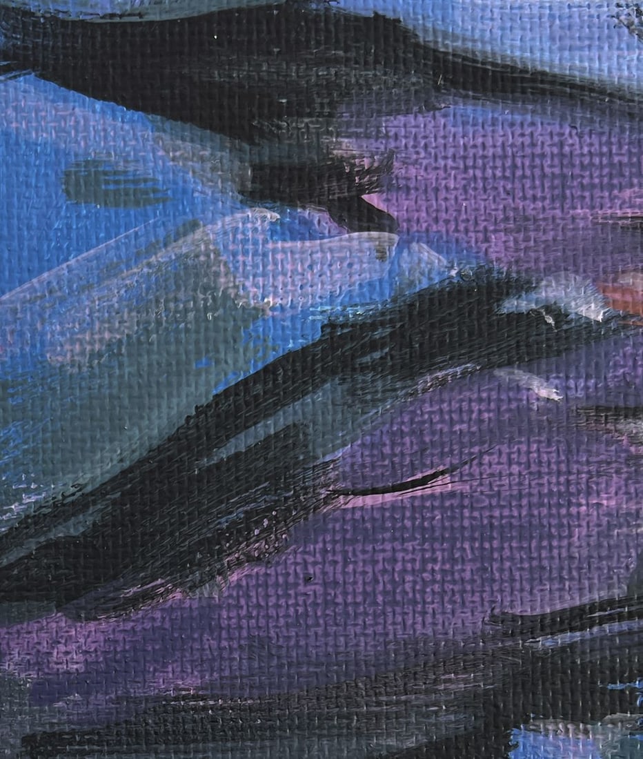 Acrylic painting A young moon behind the clouds Mykhailo Patskan - 7