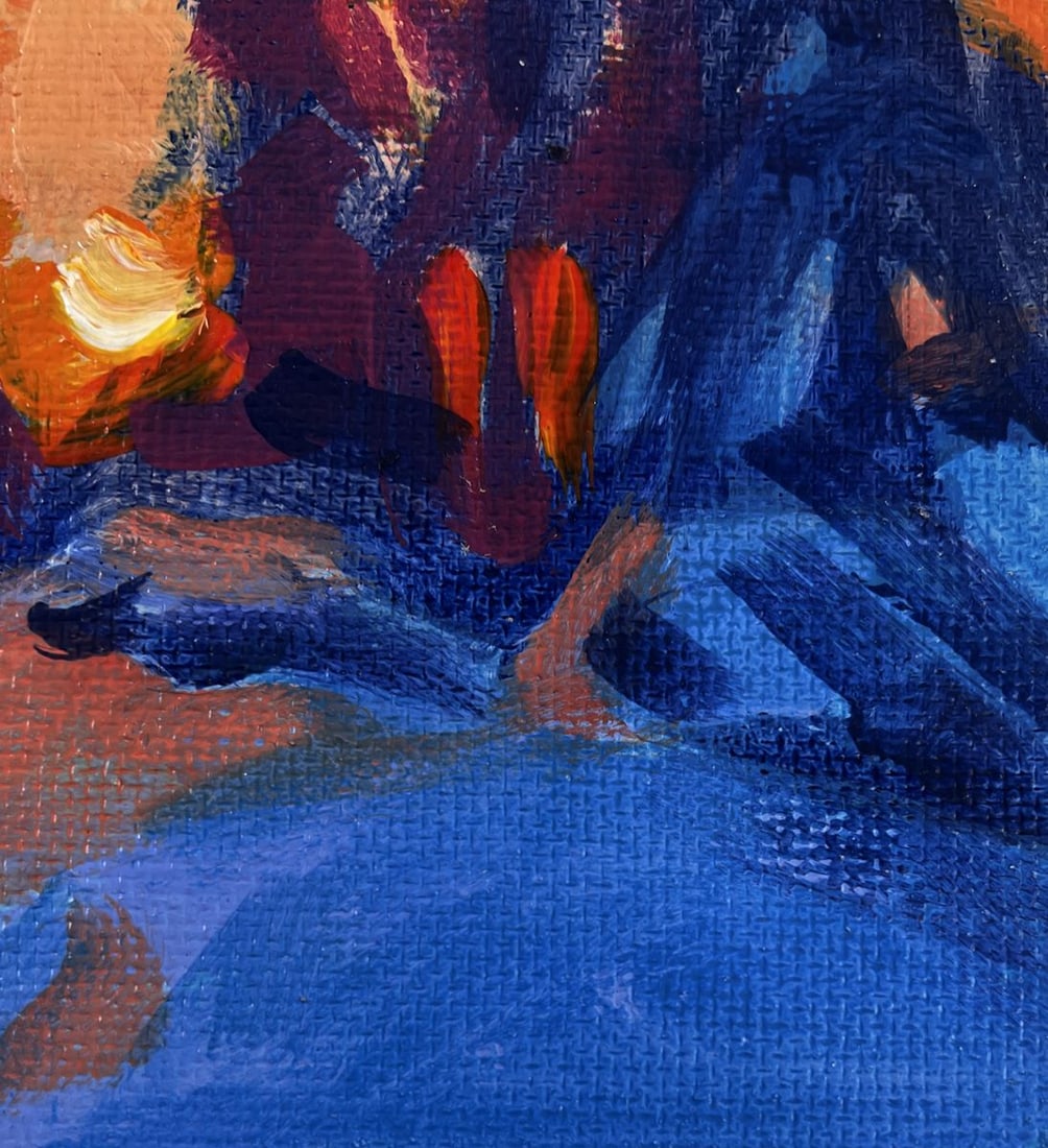 Acrylic painting Sunset behind the forest Mykhailo Patskan - 8