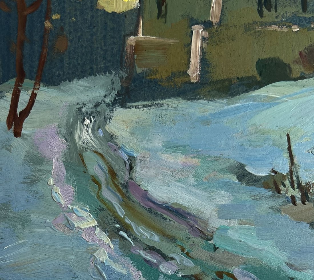 Oil painting Sunset behind the village Yuriy Suprunchuk - 6