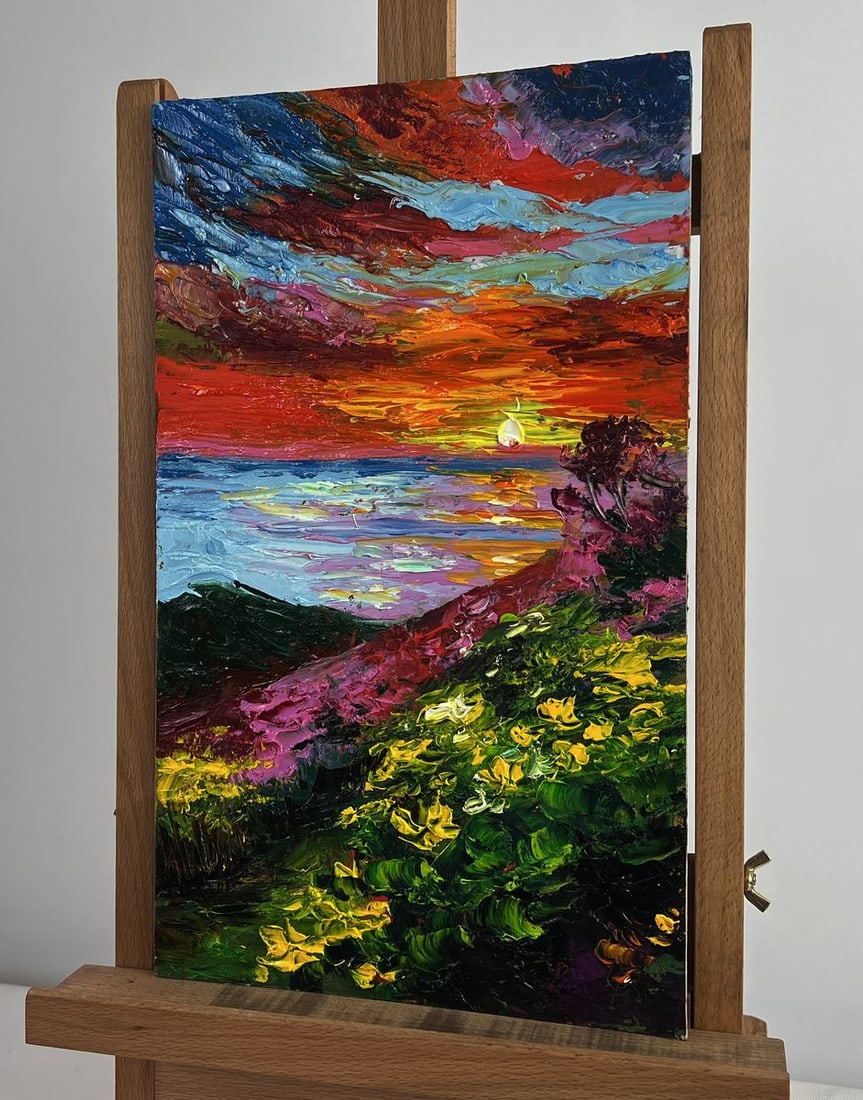 Oil painting Sunset on the sea horizon Olga Ponomaryova - 2