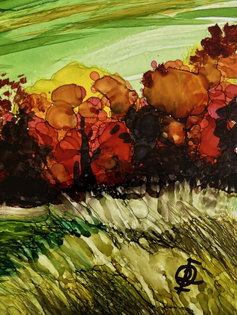 Ink painting Autumn Mountain Colors Olga Ponomaryova - 8