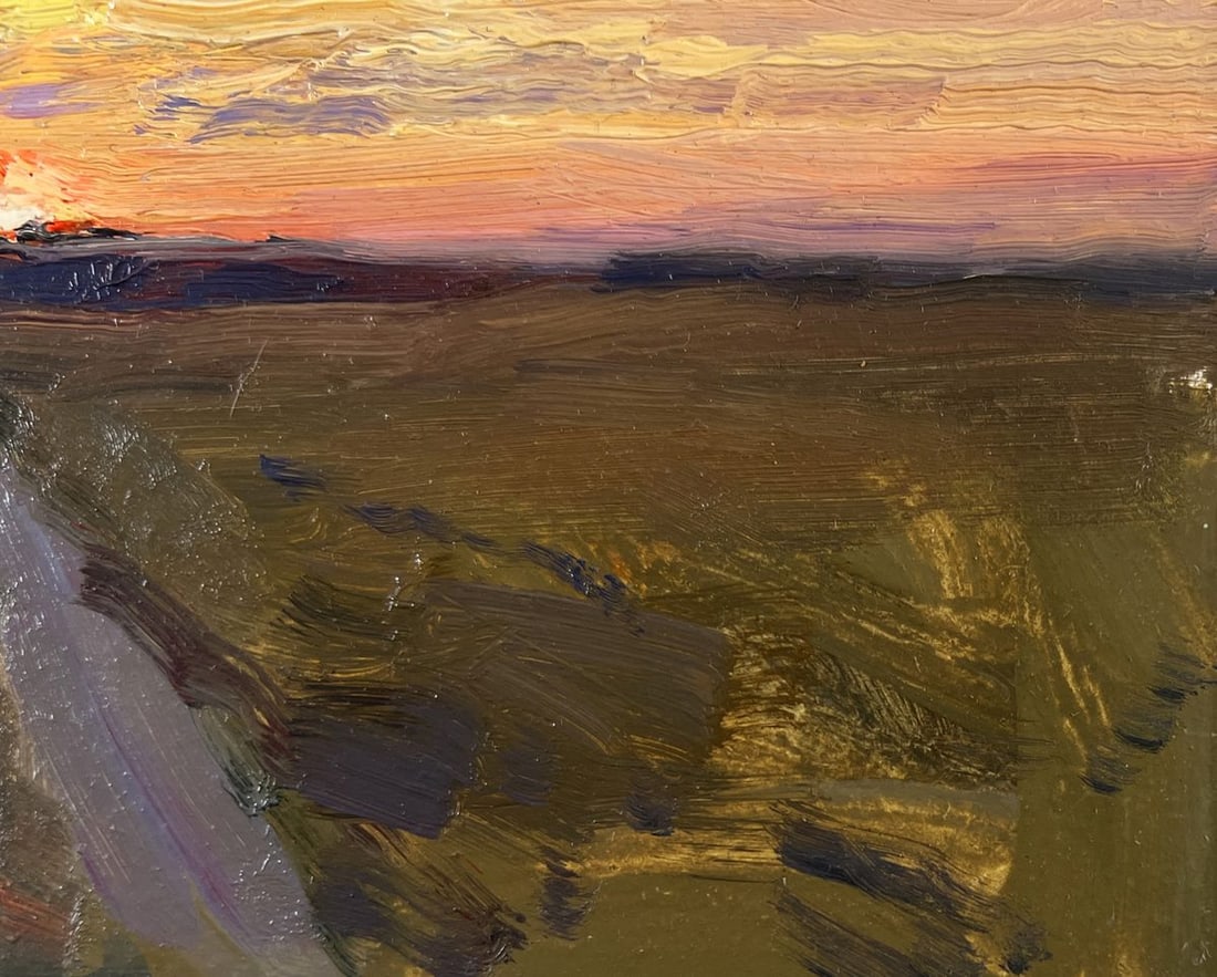 Oil painting Long road at sunset Sergey Polyakov - 5