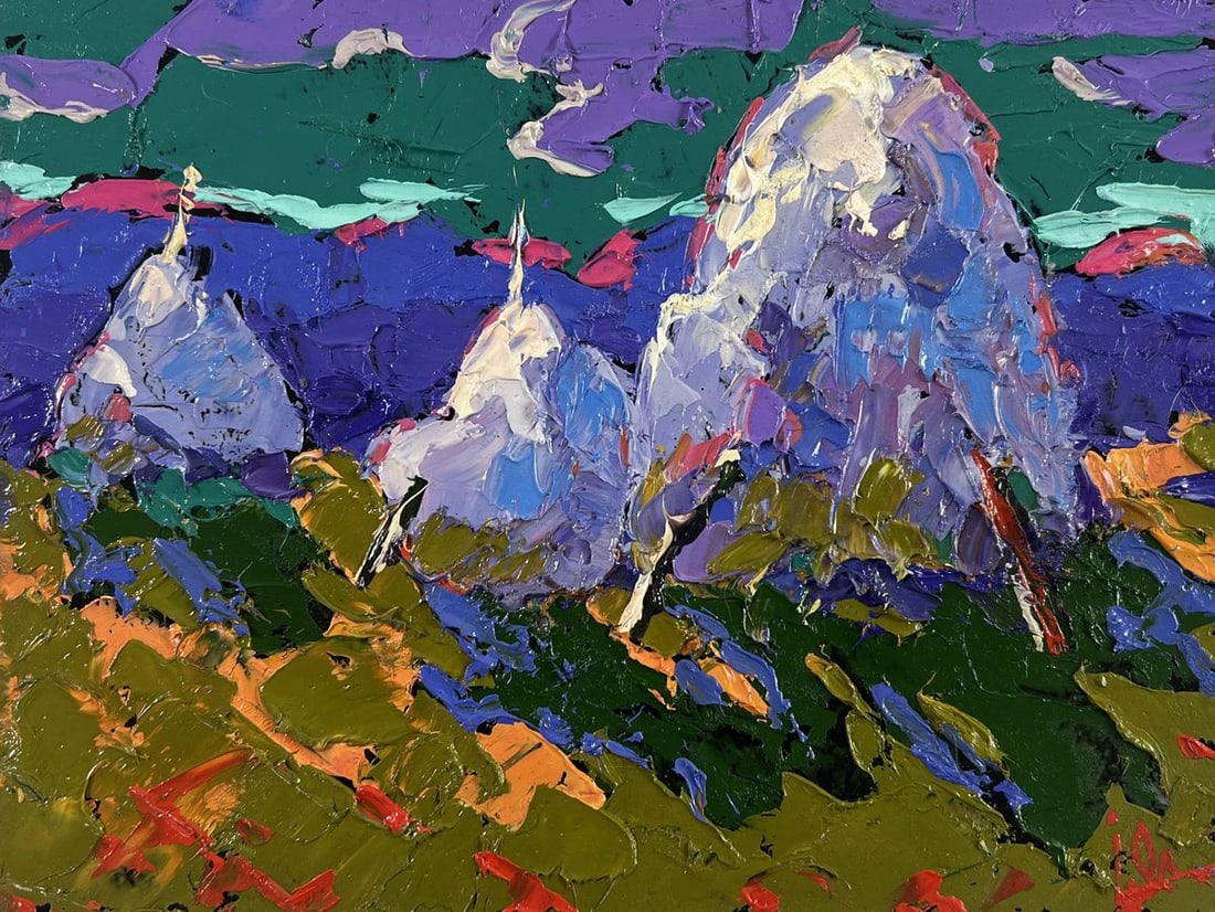 Oil painting Silver evening in the field Alex Kalenyuk - 3