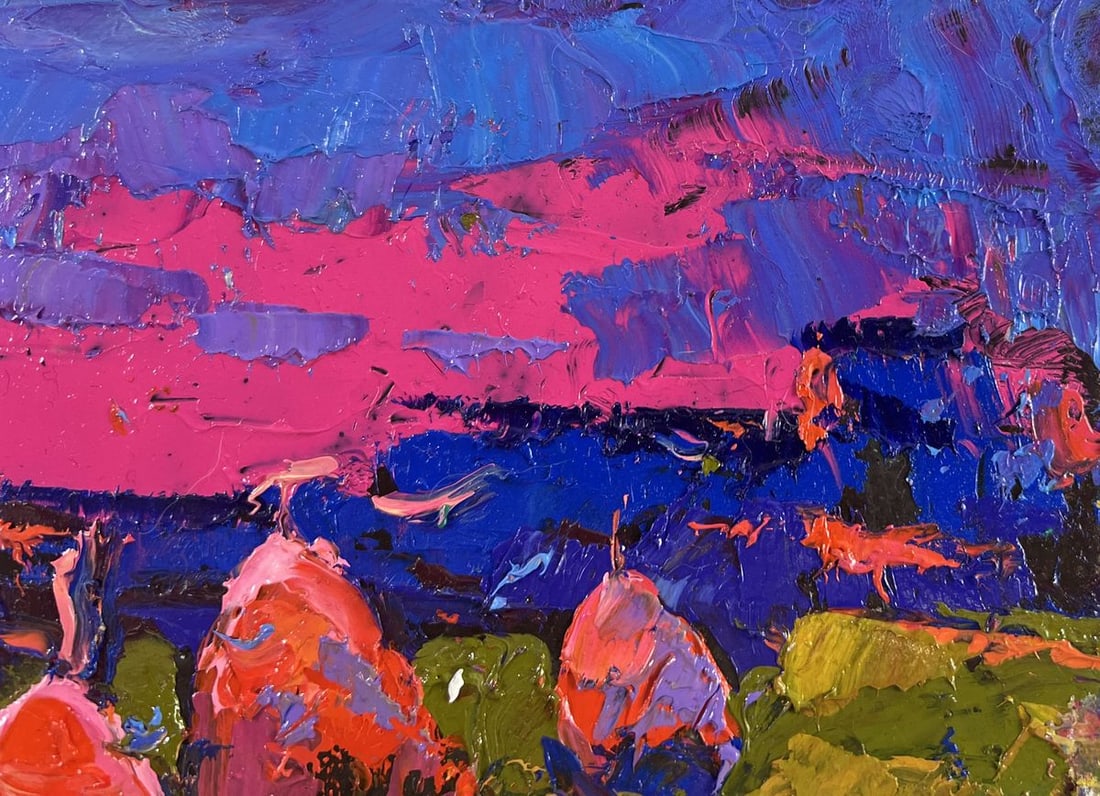 Oil painting Evening silence in the field Oksana Kalenyuk - 4