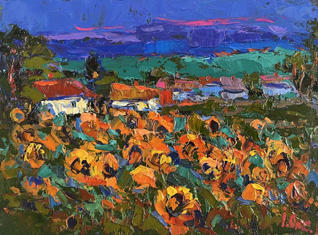 Oil painting Village life in the summer Oksana Kalenyuk - 3