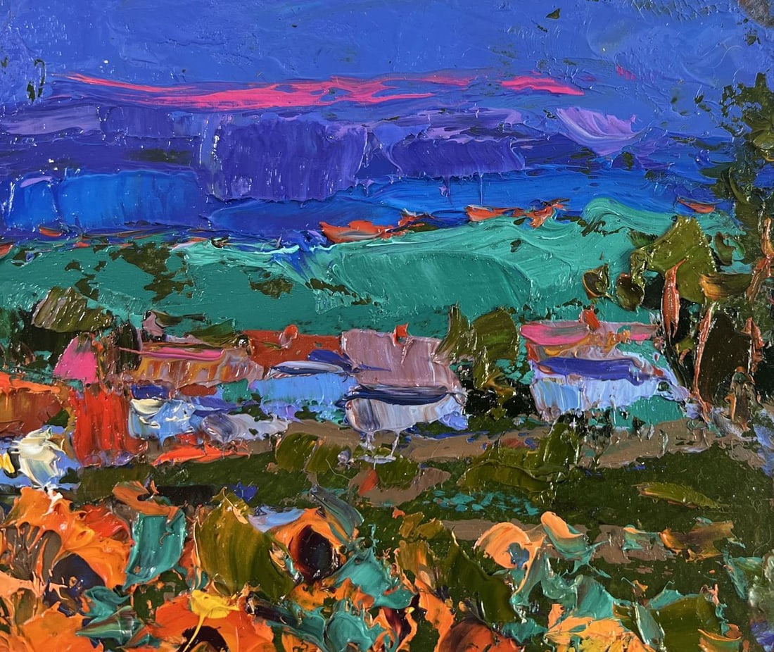 Oil painting Village life in the summer Oksana Kalenyuk - 4