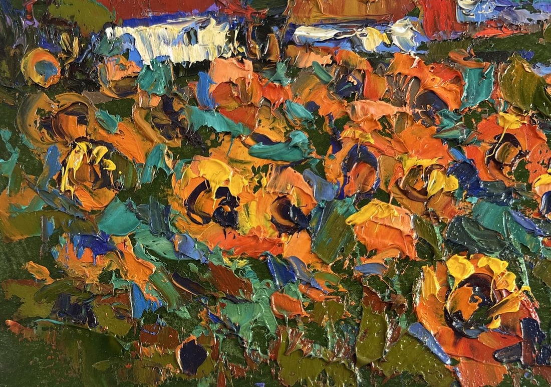 Oil painting Village life in the summer Oksana Kalenyuk - 6