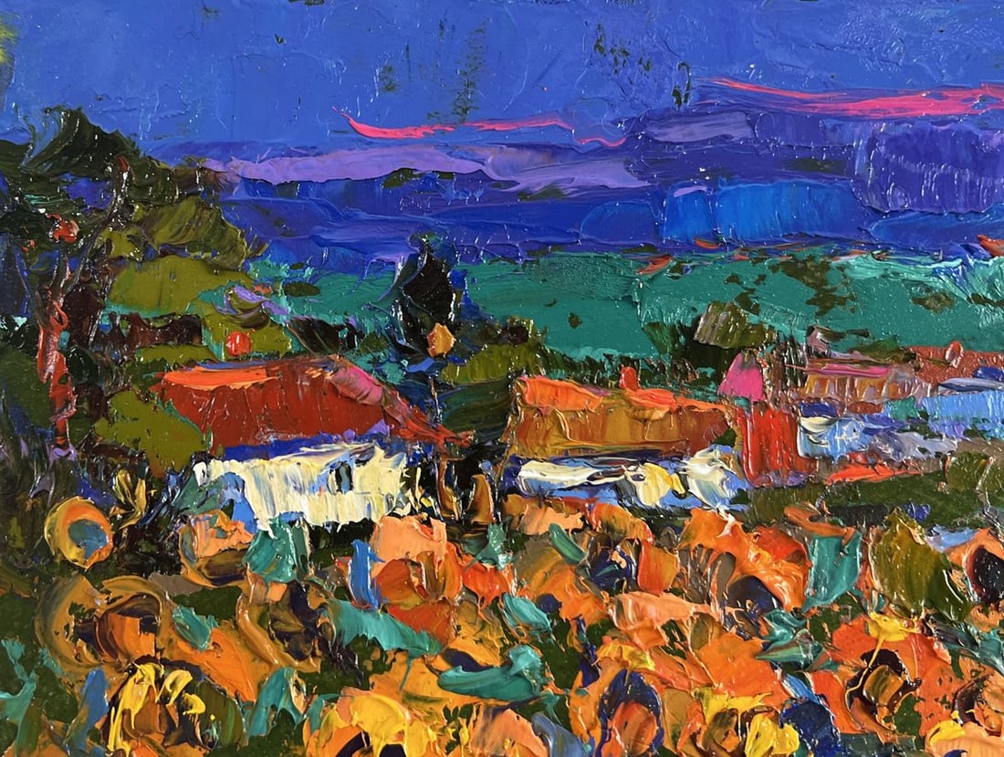 Oil painting Village life in the summer Oksana Kalenyuk - 7
