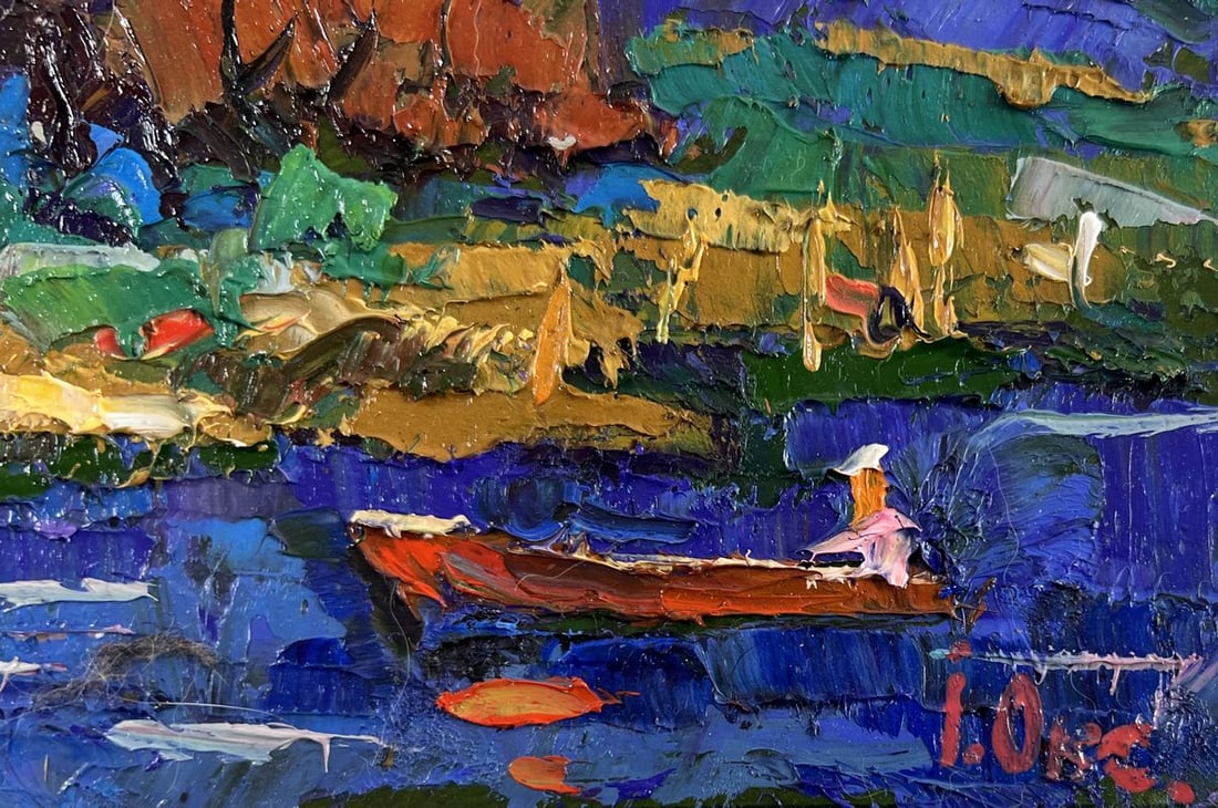 Oil painting In the evening by the river Alex Kalenyuk - 5