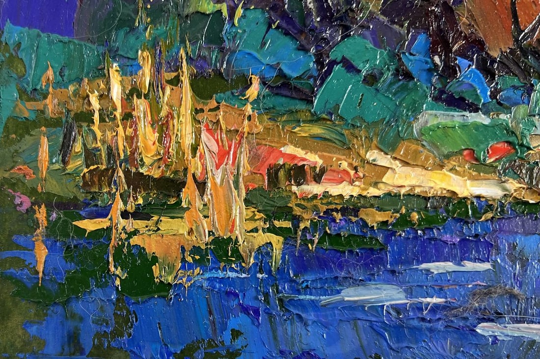 Oil painting In the evening by the river Alex Kalenyuk - 6